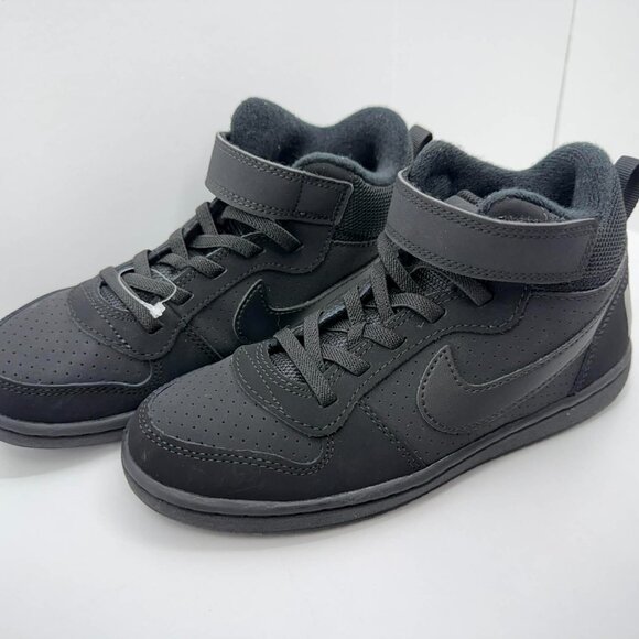 black Nike Court Borough Mid 2 kids' sneakers Triple black, Mid-top basketball - Picture 4 of 14